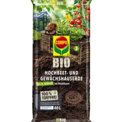 COMPO BIO Hochbeet- Und Gewächshauserde, 40 L