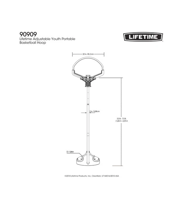 Lifetime Basketballkorb Nebraska, Ca. B81/H228/T58 Cm – Bild 2