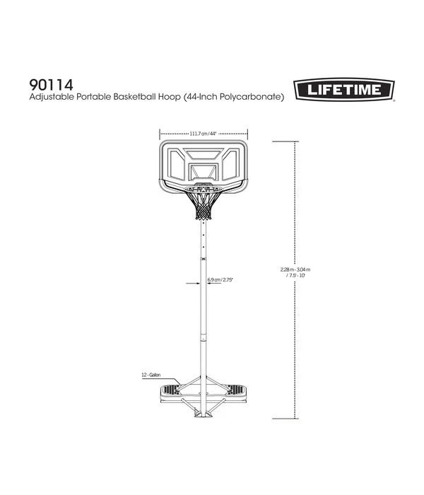 Lifetime Basketballkorb Miami, Ca. B111,7/H304/T53,5 Cm – Bild 4