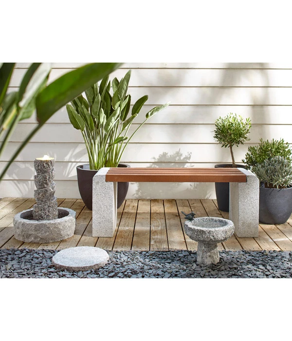 Dehner Granit Bodenplatte, Grau/granit, Ø 35 Cm – Bild 3