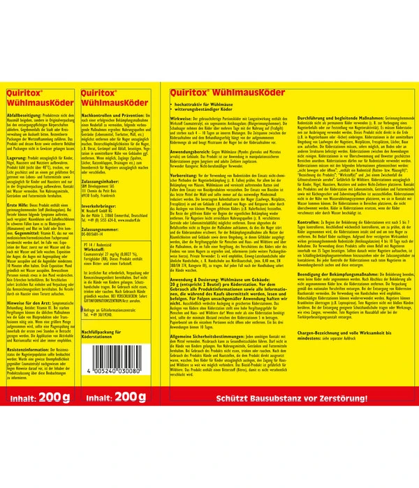 Neudorff Quiritox® Wühlmaus Köder, 200 G – Bild 2