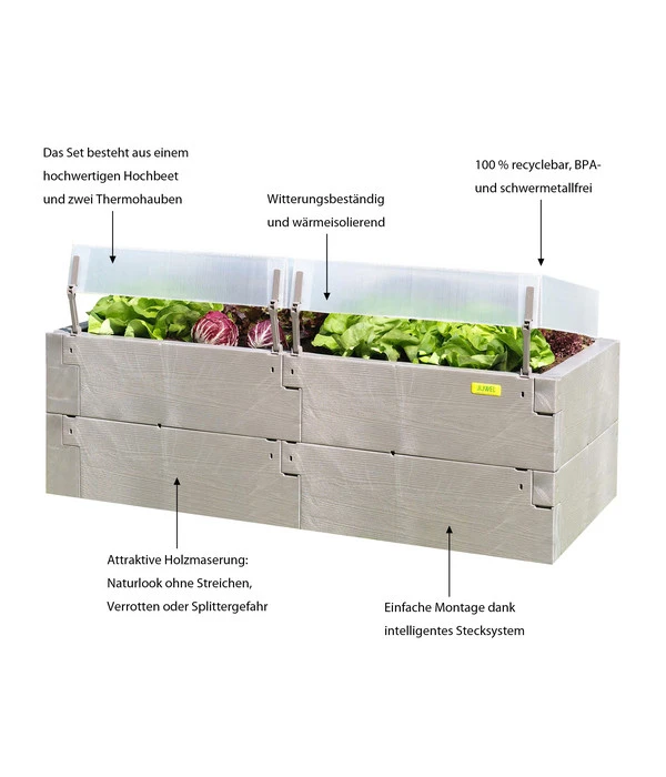Juwel Hochbeet Timber Anzucht-Set 2in1, Ca. B130/H52/T60 Cm – Bild 3