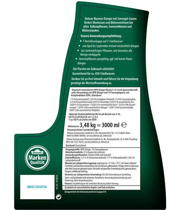 Dehner Blumen-Dünger Mit Guano-Extrakt, Flüssig – Bild 2