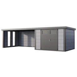 Wolff Finnhaus Gerätehaus Eleganto 3030, Inkl. Lounge Mit Fenstern Links, Ca. B782/H225/T319 Cm