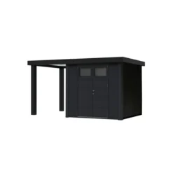 Wolff Finnhaus Metallgerätehaus Eleganto 2724, Inkl. Seitendach Links, Ca. B455/H227/T259 Cm