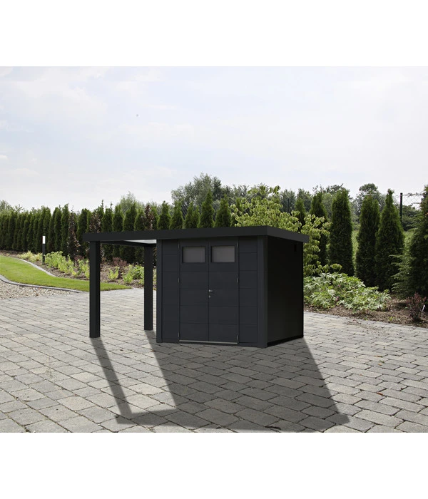 Wolff Finnhaus Metallgerätehaus Eleganto 2724, Inkl. Seitendach Links, Ca. B455/H227/T259 Cm – Bild 2