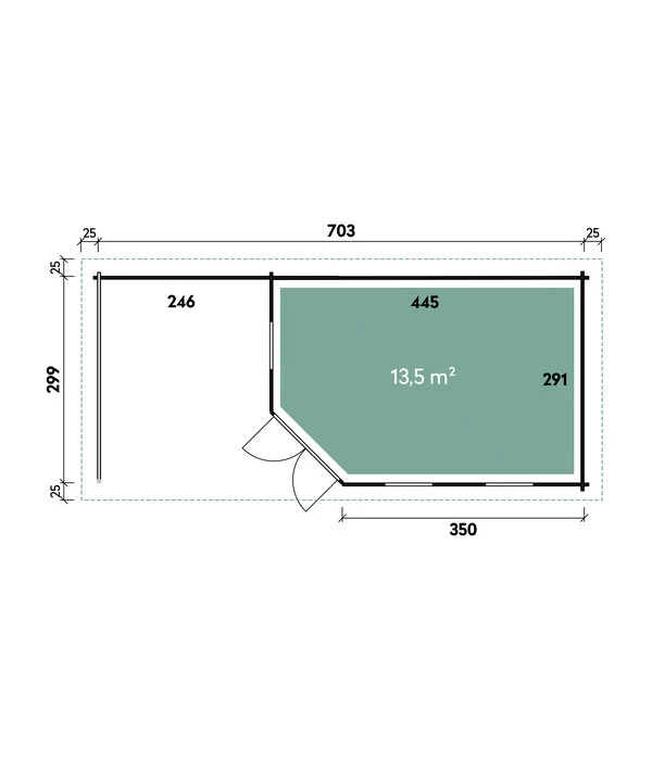Wolff Finnhaus Gartenhaus Maja 40-B/1, Inkl. Terrasse – Bild 3