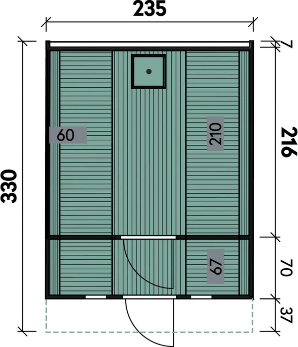 Wolff Finnhaus Saunafass 330 De Luxe Bausatz, Ca. B235/H242/T280 Cm – Bild 3