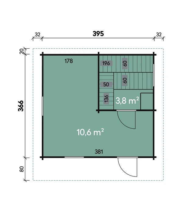 Wolff Finnhaus Saunahaus De Luxe Ella 70, Ca. B459/H260/T465 Cm – Bild 3